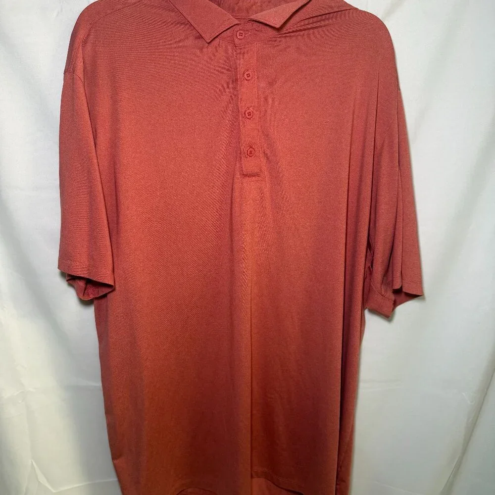 XXL Rust/Burnt Orange Matte Grey Three Button Golfing Shirt - Picture 1 of 6